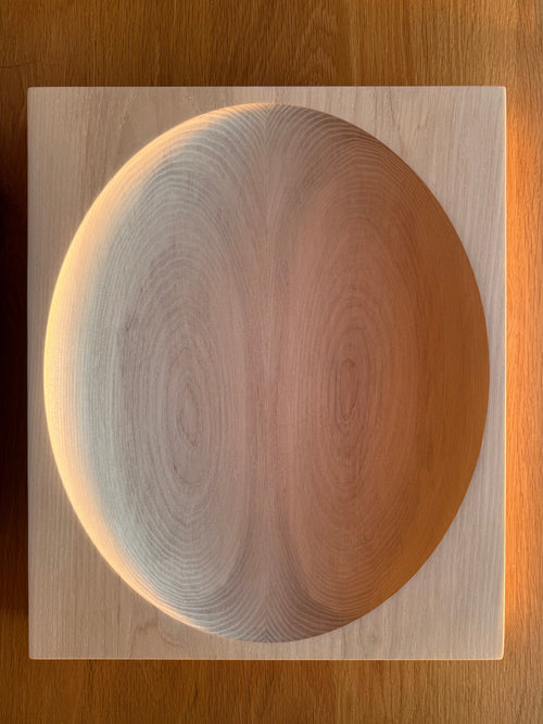 Display bowlsmooth oval shape cut into solid hardwood 